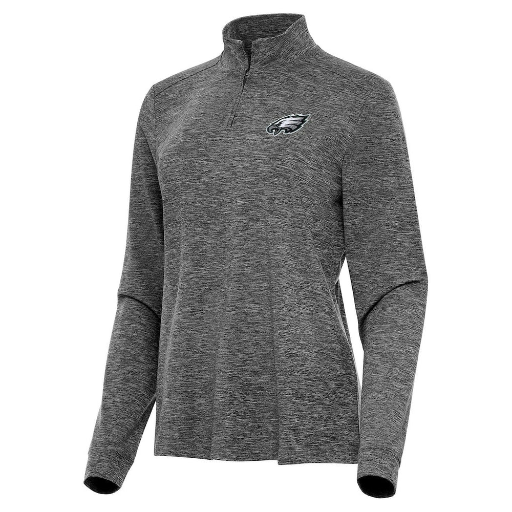 Philadelphia Eagles Antigua Women's Mentor Quarter-Zip Jacket Heather Black