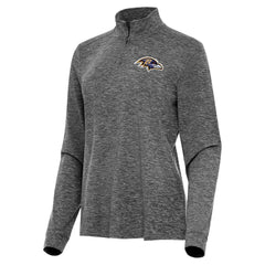 Baltimore Ravens Antigua Women's Mentor Quarter-Zip Jacket Heather Black