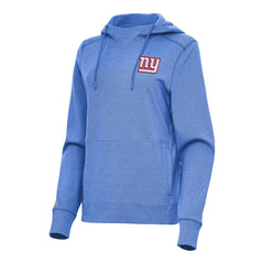 New York Giants Antigua Women's Justice Pullover Hoodie Heather Royal