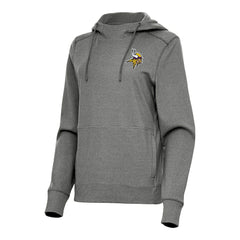 Minnesota Vikings Antigua Women's Justice Pullover Hoodie Heather Black