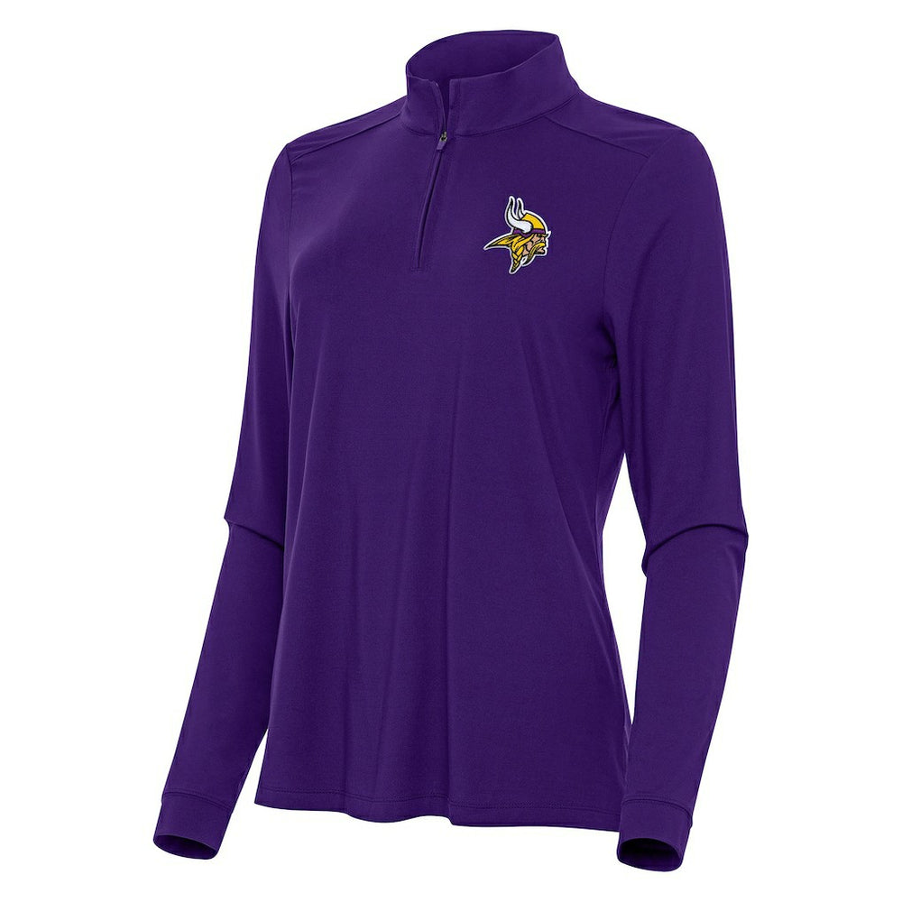 Minnesota Vikings Antigua Women's Intent Quarter-Zip Sweatshirt Purple