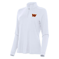 Washington Commanders Antigua Women's Intent Quarter-Zip Sweatshirt White