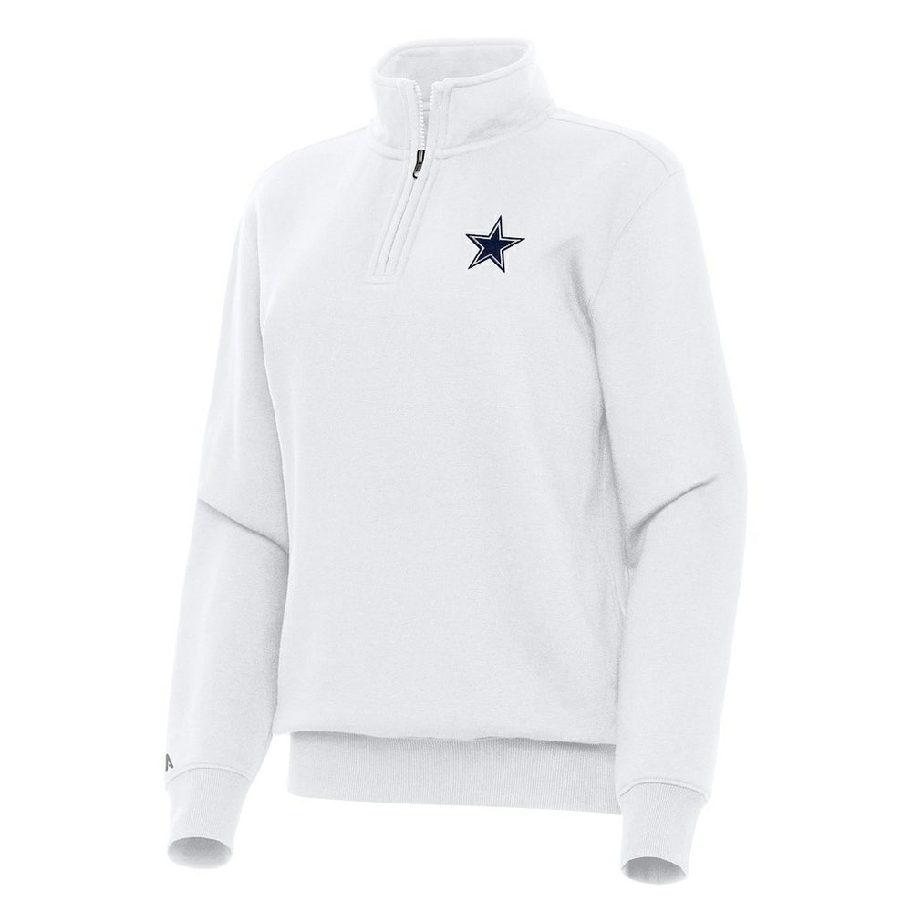 Dallas Cowboys Antigua Women's Victory Quarter-Zip Top White