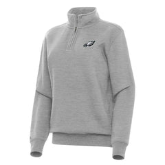 Philadelphia Eagles Antigua Women's Victory Quarter-Zip Top Heather Gray