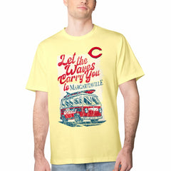 Cincinnati Reds Margaritaville Bus Waves Graphic T-Shirt - Yellow - MLB Discount