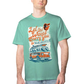 Baltimore Orioles Margaritaville Bus Waves Graphic T-Shirt - Mint - MLB Sale