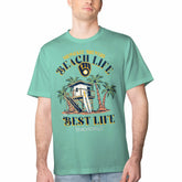 Milwaukee Brewers Margaritaville Beach Hut Graphic T-Shirt - Mint - MLB Discount