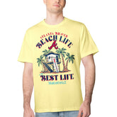 Atlanta Braves Margaritaville Beach Hut Graphic T-Shirt - Yellow - MLB Sale