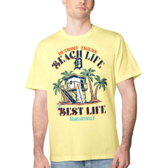 Detroit Tigers Margaritaville Beach Hut Graphic T-Shirt - Yellow - MLB Discount