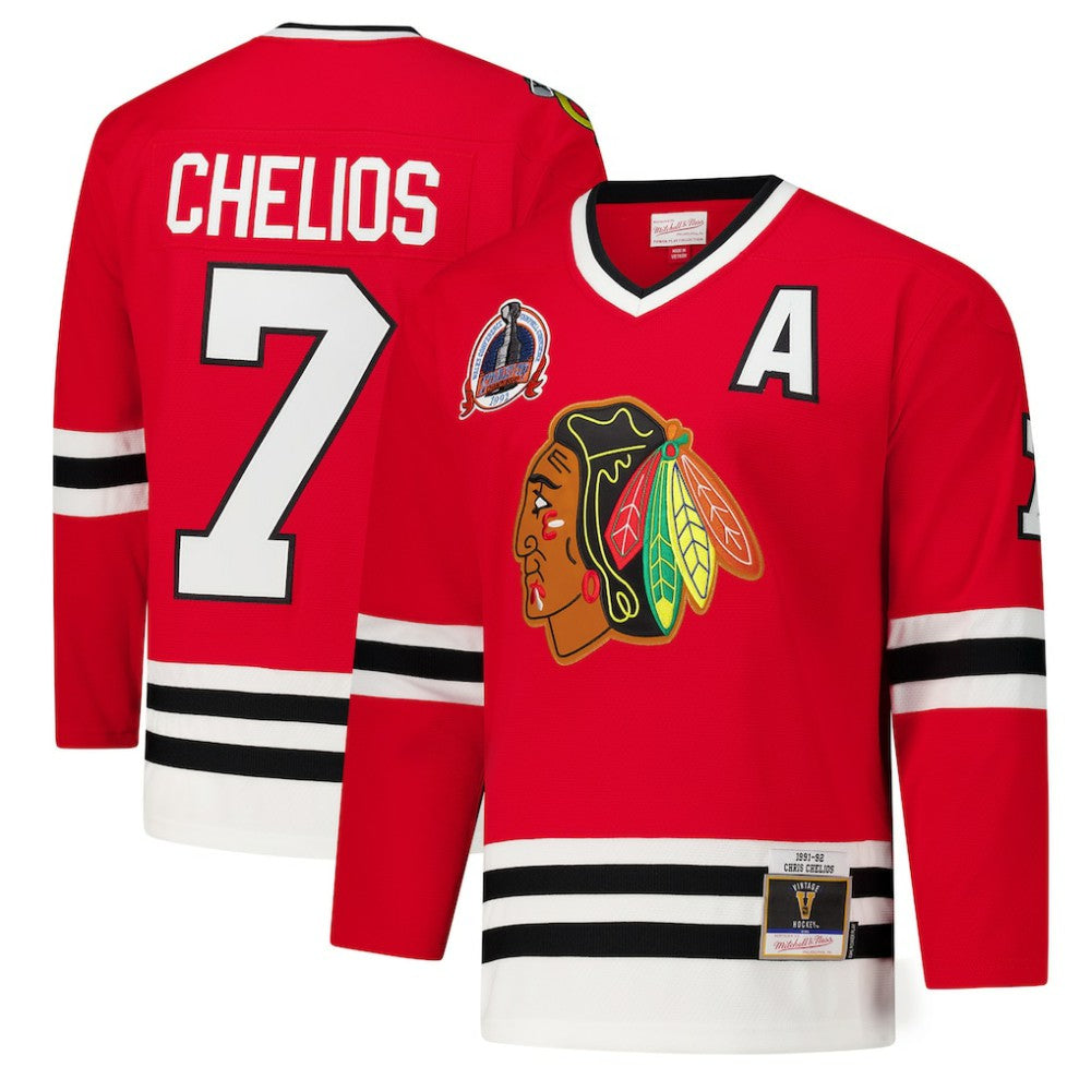 Chris Chelios Chicago Blackhawks 1991-92 Power Play Jersey - Red - NHL 201979146