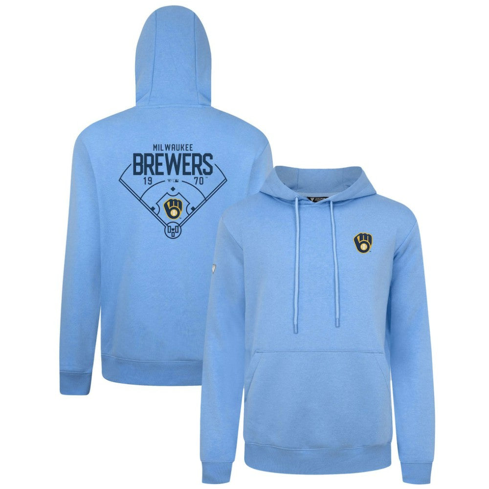 Milwaukee Brewers Levelwear Podium Primary Pullover Hoodie - Light Blue - MLB Sale