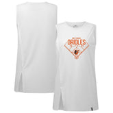 Baltimore Orioles Levelwear Women's Influx Home Field Tank Top - White - MLB Lifestyle