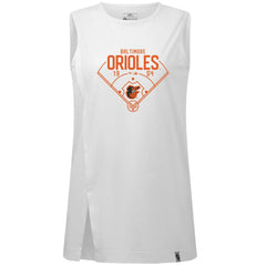 Baltimore Orioles Levelwear Women's Influx Home Field Tank Top - White - MLB Lifestyle