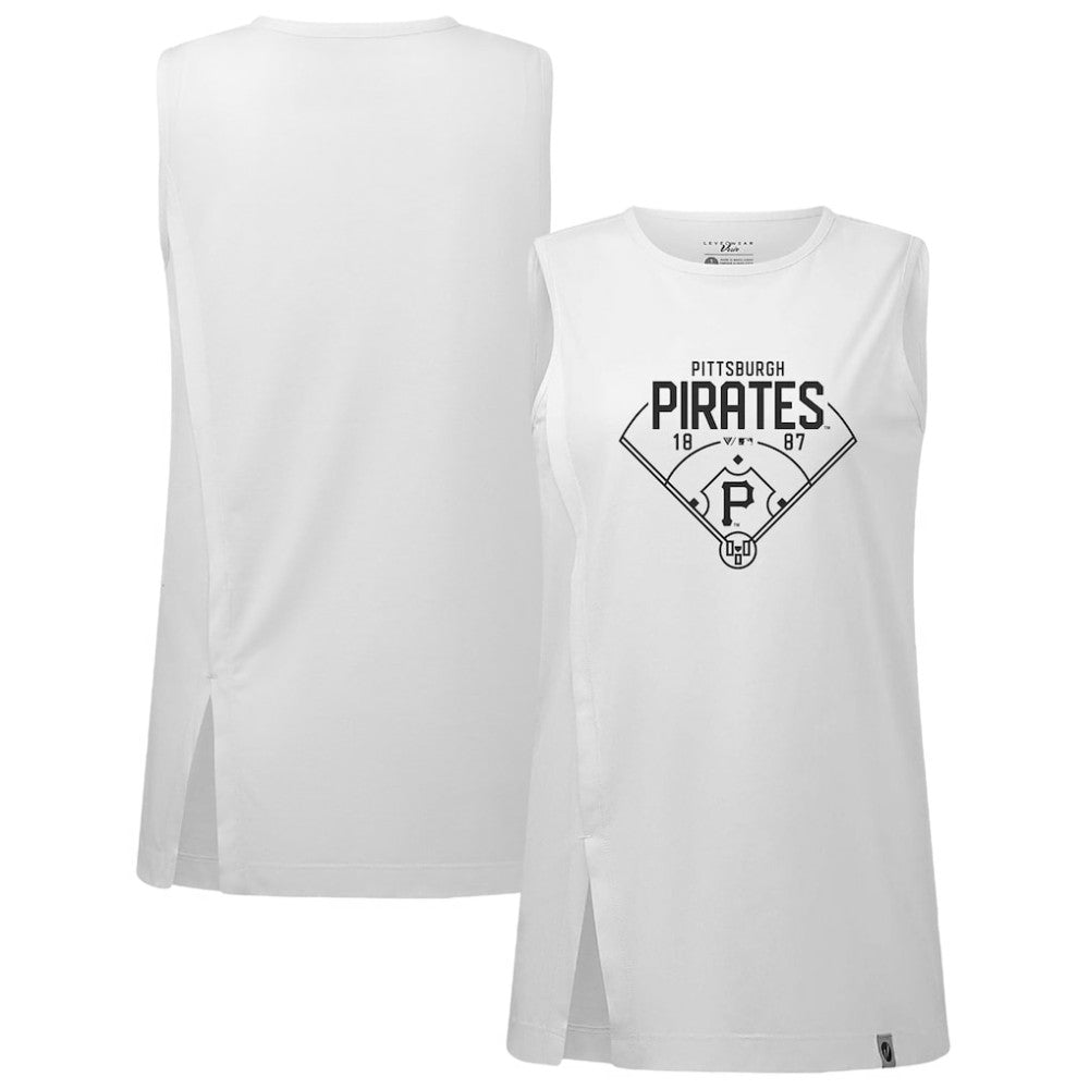 Pittsburgh Pirates Levelwear Women's Influx Home Field Tank Top - White - MLB Sale