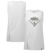 San Diego Padres Levelwear Women's Influx Home Field Tank Top - White - MLB Sale