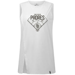 San Diego Padres Levelwear Women's Influx Home Field Tank Top - White - MLB Sale