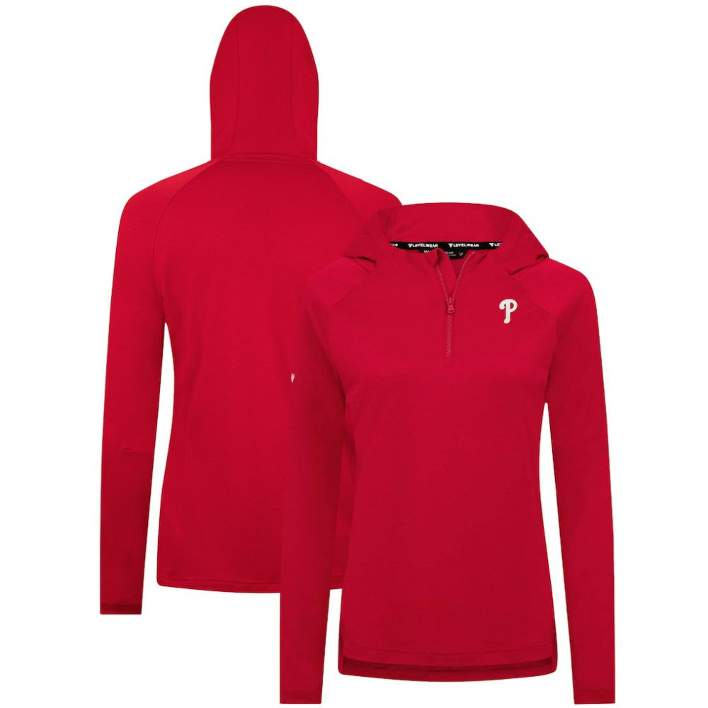 Philadelphia Phillies Levelwear Women's Raven Insignia 2.0 Quarter-Zip Jacket - Red - MLB Discount