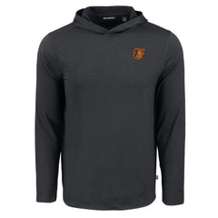 Baltimore Orioles Cutter & Buck Coastline Epic Comfort Recycled Eco Hoodie Long Sleeve T-Shirt - Black - MLB Lifestyle