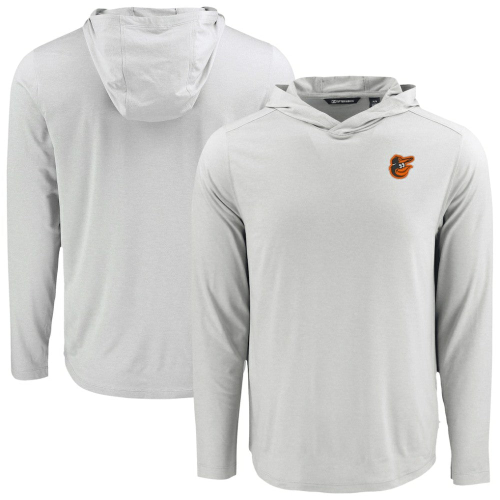 Baltimore Orioles Cutter & Buck Coastline Epic Comfort Recycled Eco Hoodie Long Sleeve T-Shirt - Gray - MLB Sale