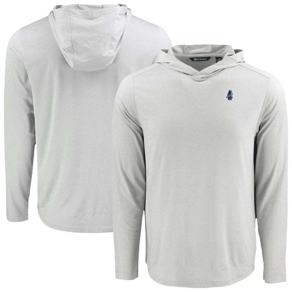 Chicago Cubs Cutter & Buck Coastline Epic Comfort Recycled Eco Hoodie Long Sleeve T-Shirt - Gray - MLB on Sale