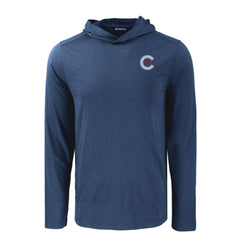 Chicago Cubs Cutter & Buck Coastline Epic Comfort Recycled Eco Hoodie Long Sleeve T-Shirt - Navy - MLB Online