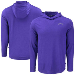 Colorado Rockies Cutter & Buck Coastline Epic Comfort Recycled Eco Hoodie Long Sleeve T-Shirt - Purple - MLB Discount