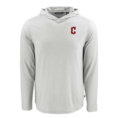 Cleveland Guardians Cutter & Buck Coastline Epic Comfort Recycled Eco Hoodie Long Sleeve T-Shirt - Gray - MLB on Sale