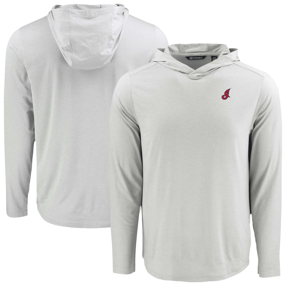 Cleveland Guardians Cutter & Buck Coastline Epic Comfort Recycled Eco Hoodie Long Sleeve T-Shirt - Gray - MLB Sale