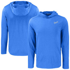 Kansas City Royals Cutter & Buck Coastline Epic Comfort Recycled Eco Hoodie Long Sleeve T-Shirt - Royal - MLB Lifestyle