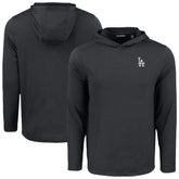 Los Angeles Dodgers Cutter & Buck Coastline Epic Comfort Recycled Eco Hoodie Long Sleeve T-Shirt - Black - MLB Lifestyle