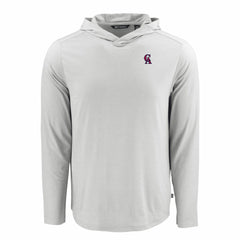 Los Angeles Angels Cutter & Buck Coastline Epic Comfort Recycled Eco Hoodie Long Sleeve T-Shirt - Gray - MLB Sale