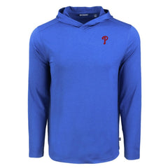 Philadelphia Phillies Cutter & Buck Coastline Epic Comfort Recycled Eco Hoodie Long Sleeve T-Shirt - Royal - MLB Lifestyle