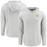 San Diego Padres Cutter & Buck Coastline Epic Comfort Recycled Eco Hoodie Long Sleeve T-Shirt - Gray - MLB Lifestyle