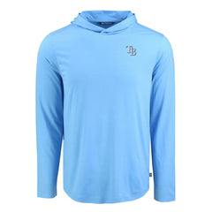 Tampa Bay Rays Cutter & Buck Coastline Epic Comfort Recycled Eco Hoodie Long Sleeve T-Shirt - Light Blue - MLB on Sale