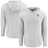 Texas Rangers Cutter & Buck Coastline Epic Comfort Recycled Eco Hoodie Long Sleeve T-Shirt - Gray - MLB Sale