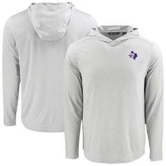 Texas Rangers Cutter & Buck Coastline Epic Comfort Recycled Eco Hoodie Long Sleeve T-Shirt - Gray - MLB Sale