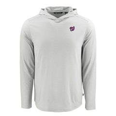 Washington Nationals Cutter & Buck Coastline Epic Comfort Recycled Eco Hoodie Long Sleeve T-Shirt - Gray - MLB Sale