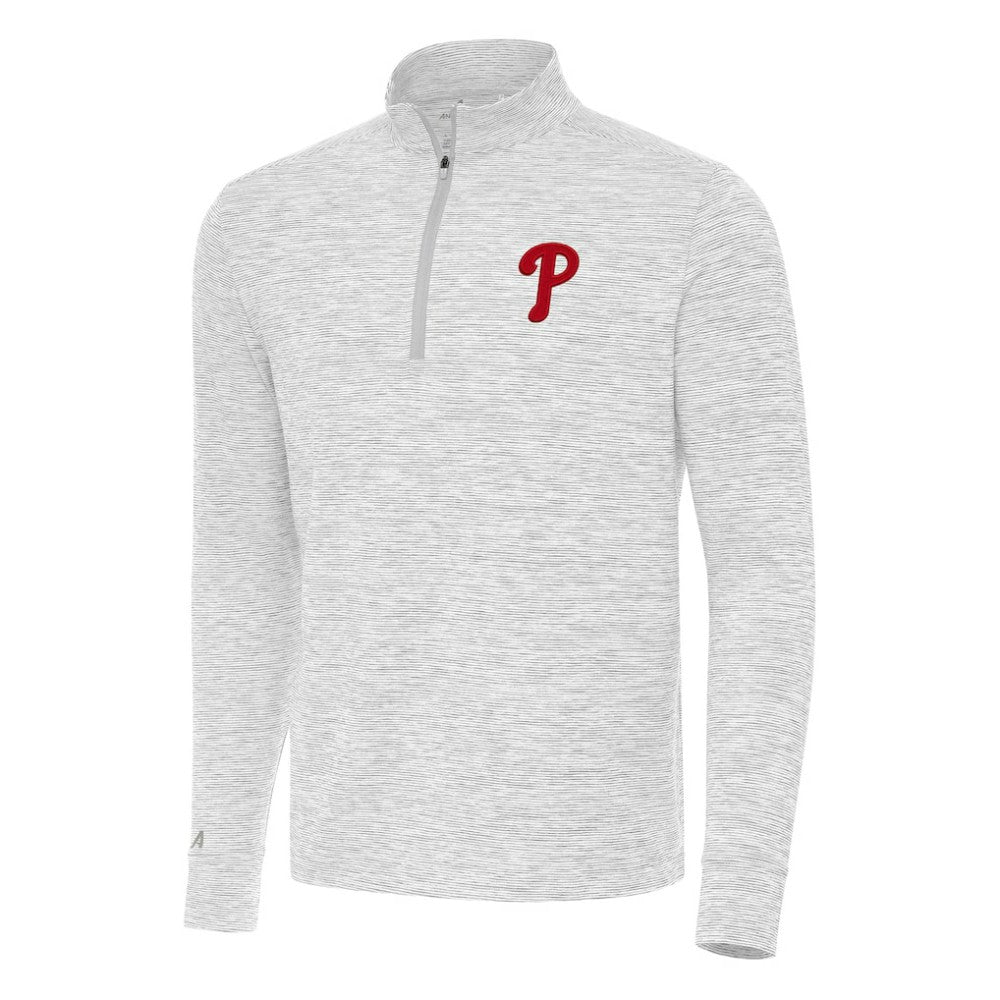 Philadelphia Phillies Antigua Cause Quarter-Zip Top - Gray/White - MLB Online