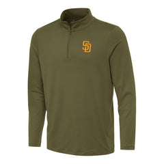 San Diego Padres Antigua Reprocess Quarter-Zip Top - Olive - MLB Sale