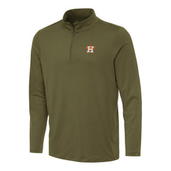Houston Astros Antigua Reprocess Quarter-Zip Top - Olive - MLB Online