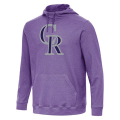Colorado Rockies Antigua Cloud Pullover Hoodie - Heather Purple - MLB Lifestyle