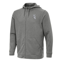Chicago White Sox Antigua Effortless Full-Zip Hooded Jacket - Heather Black - MLB Discount