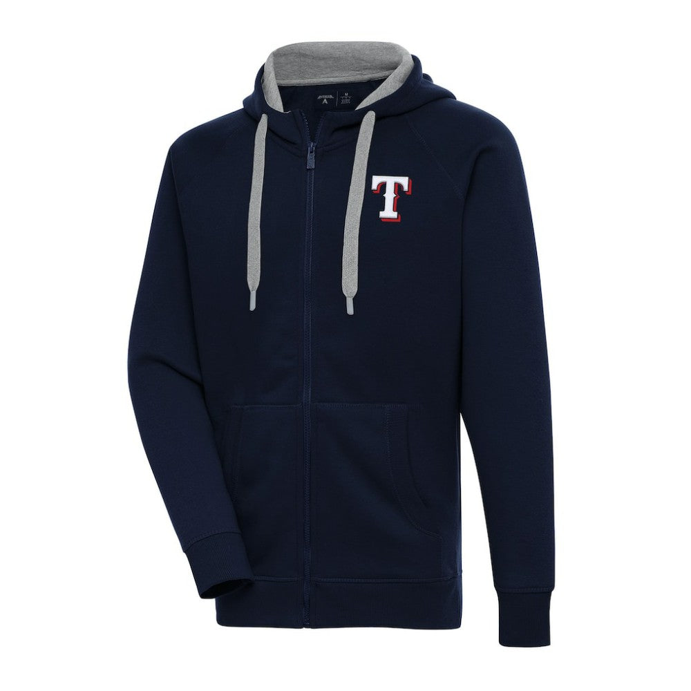Texas Rangers Antigua Big & Tall Victory Full-Zip Hoodie Jacket - Navy - MLB Online