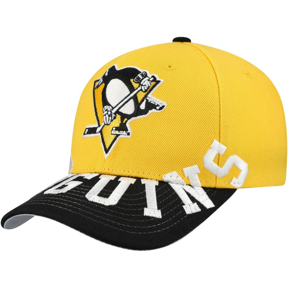 Pittsburgh Penguins Mitchell & Ness Underarch Two-Tone Pro Crown Snapback Hat - Gold/Black - NHL 201994438