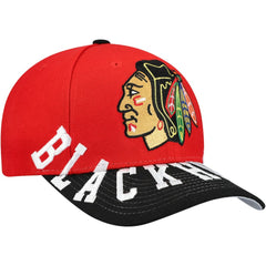 Chicago Blackhawks Mitchell & Ness Underarch Two-Tone Pro Crown Snapback Hat - Red/Black - NHL 201994440