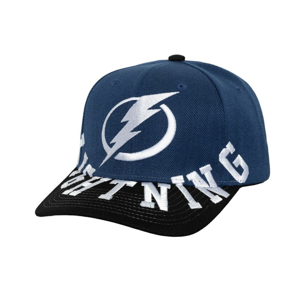 Tampa Bay Lightning Mitchell & Ness Underarch Two-Tone Pro Crown Snapback Hat - Blue/Black - NHL 201994443