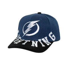 Tampa Bay Lightning Mitchell & Ness Underarch Two-Tone Pro Crown Snapback Hat - Blue/Black - NHL 201994443