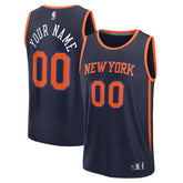 New York Knicks Fast Break Custom Jersey Statement Edition Navy | Fanatics