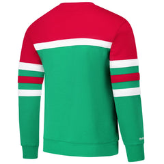 Milwaukee Bucks Hardwood Classics Vintage Logo Head Coach Pullover Sweatshirt Green/Red | Mitchell & Ness US