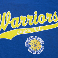 Golden State Warriors Hardwood Classics Felt Applique Slub T-Shirt for sale Royal | Mitchell & Ness outlet